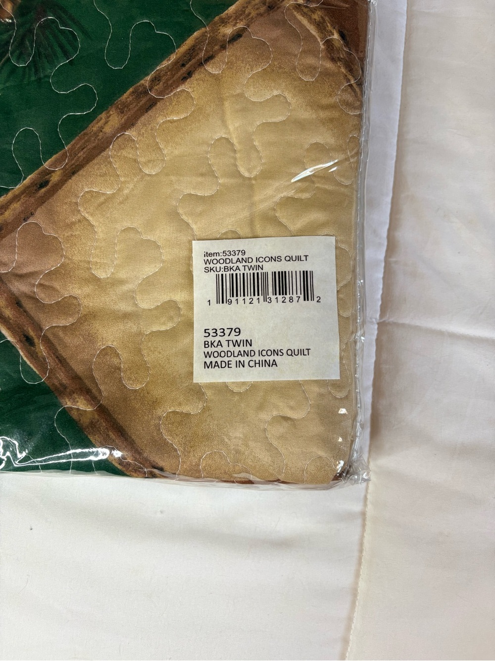 NWT Twin Woodland Icons Quilt Rustic Lodge Deer Wildlife Bedding Green Brown Tan - Picture 5 of 6